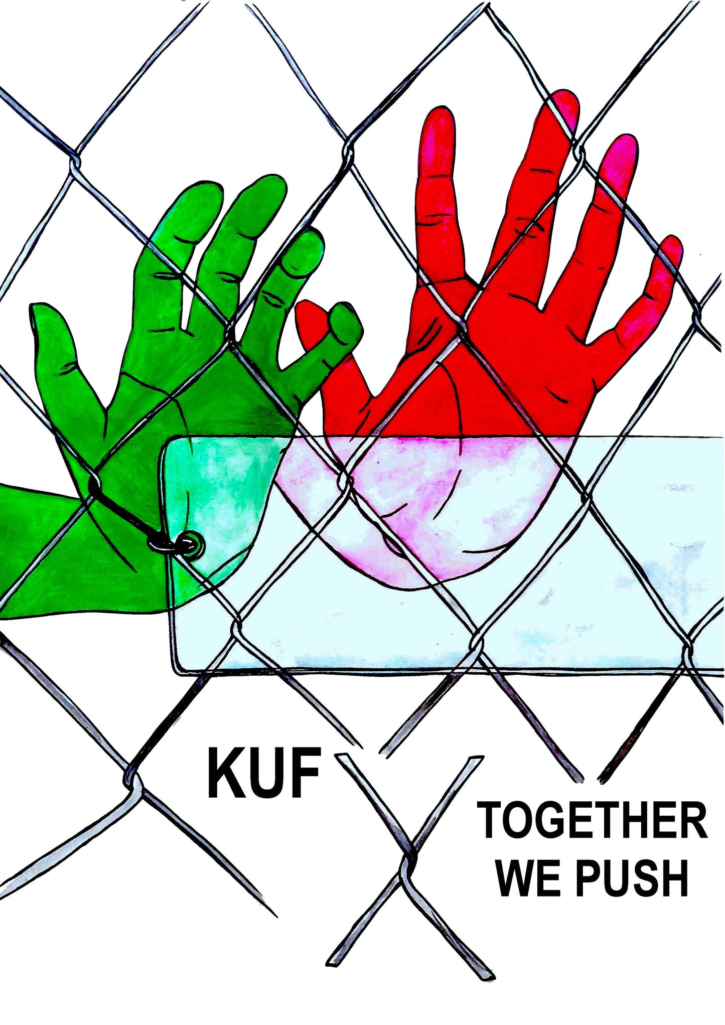 Illustration for samarbejde mellem KUF og Together We Push