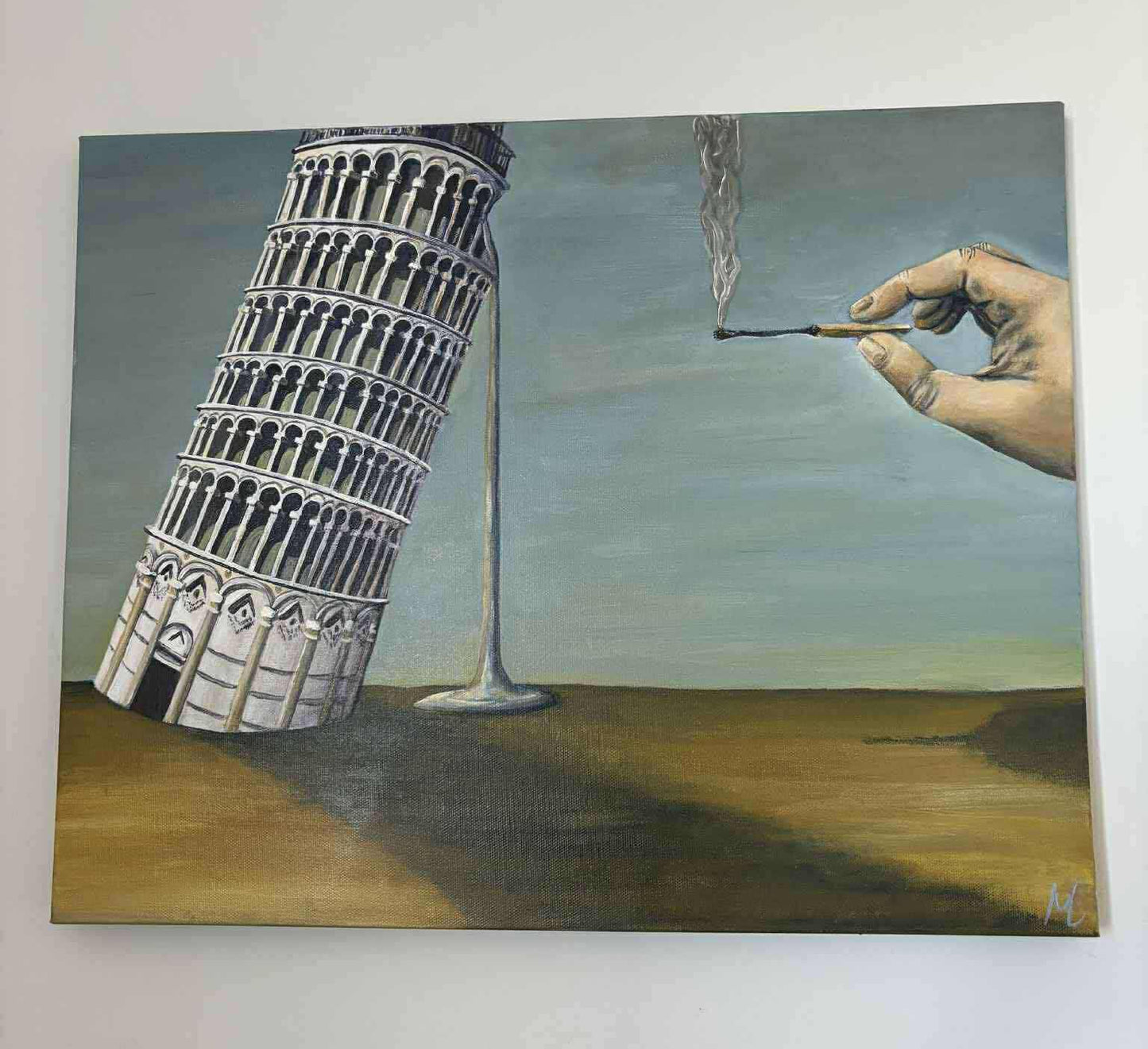 Maleri af det skæve tårn i Pisa